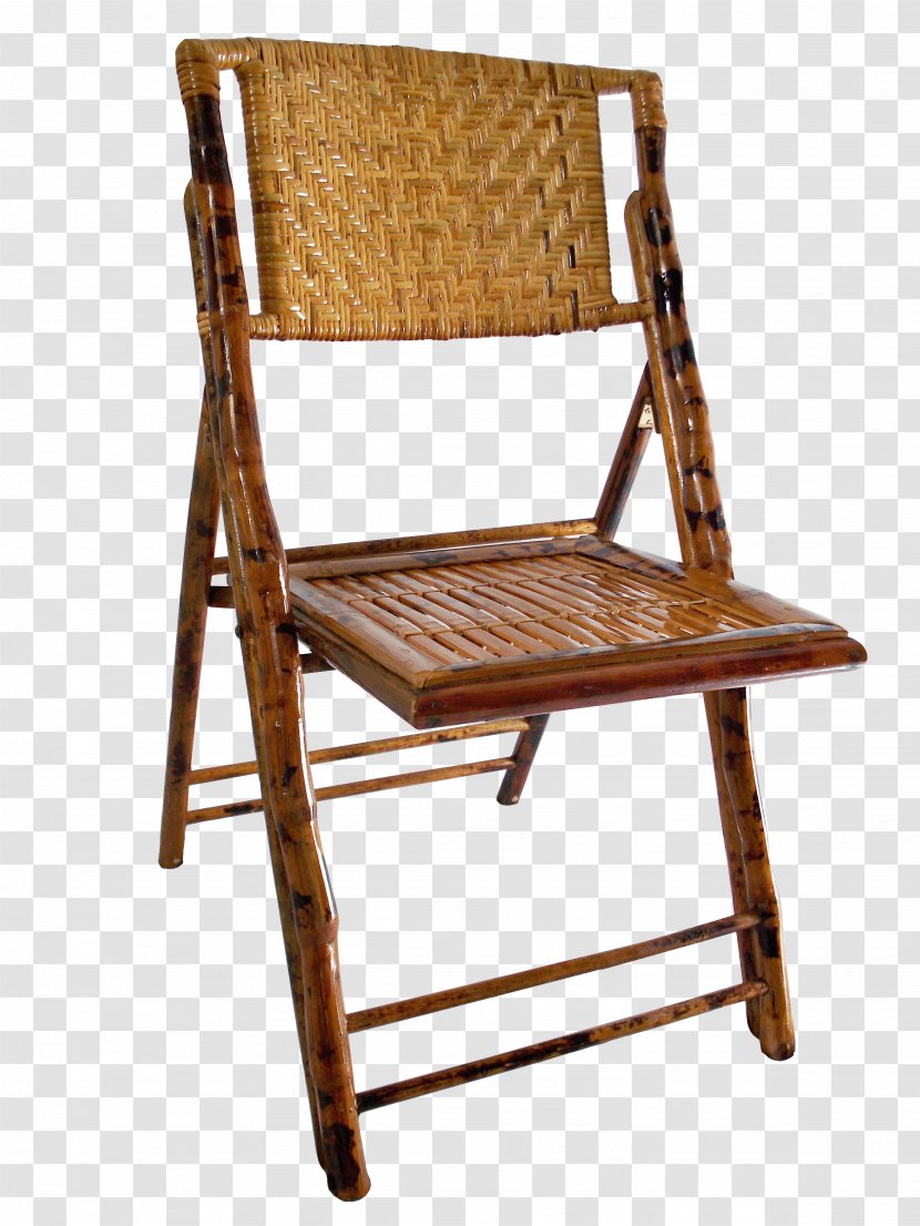 Folding Chair Furniture Bamboo Wicker - Garden Transparent PNG