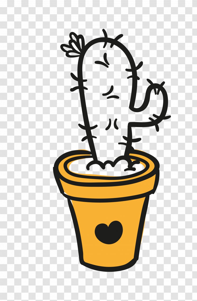 Cactaceae Clip Art - Drinkware - Vector Color Simple Brunette Cartoon Cactus Transparent PNG