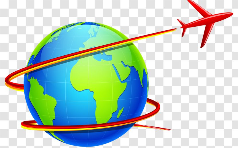 Airplane Flight Globe World Clip Art - Stock Photography - Blue Earth Transparent PNG