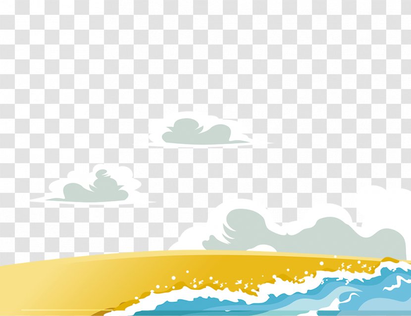 Yalong Bay Sandy Beach Wind Wave - Hand-painted Surf Transparent PNG