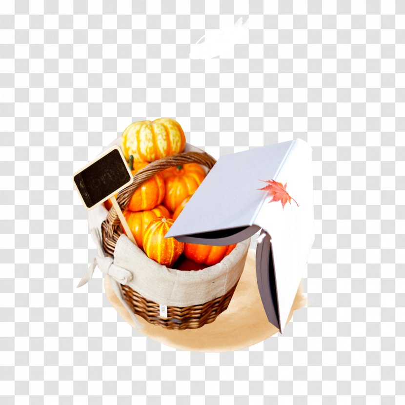 Autumn Fundal Poster - Orange - Pumpkin Basket Transparent PNG