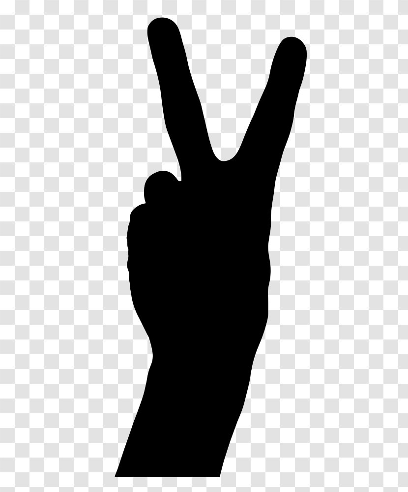 V Sign Peace Symbols Language Clip Art - Silhouette Transparent PNG