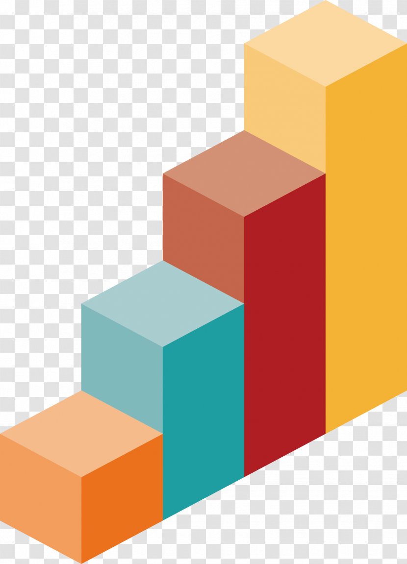 Euclidean Vector - Orange - Simple Cube Bar Chart Transparent PNG