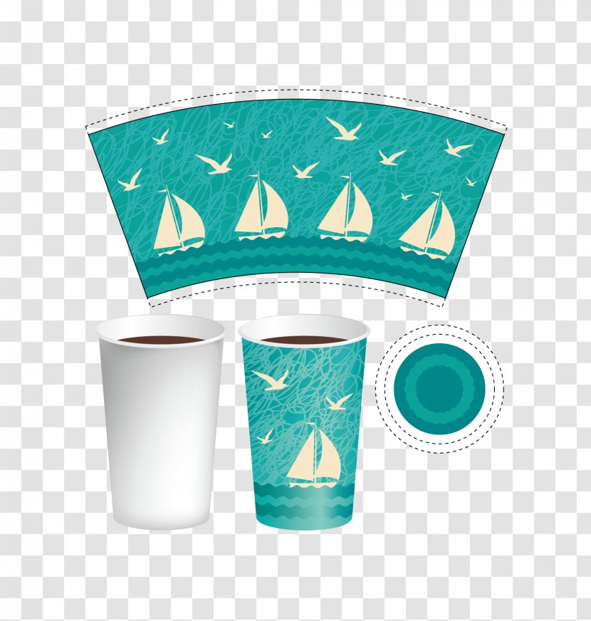 Coffee Paper Packaging And Labeling Cup - Designer - Green Design Vector Transparent PNG
