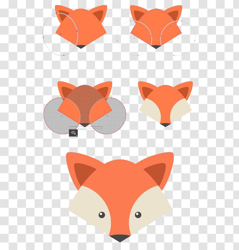 Adobe Illustrator Drawing Tutorial Shape - Draw A Small Fox Step Transparent PNG