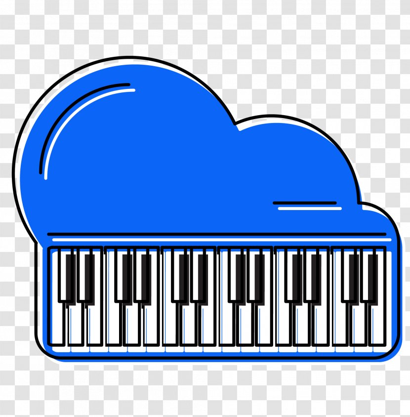 Computer Keyboard Musical Electronic - Frame - Vector Cartoon Blue Transparent PNG