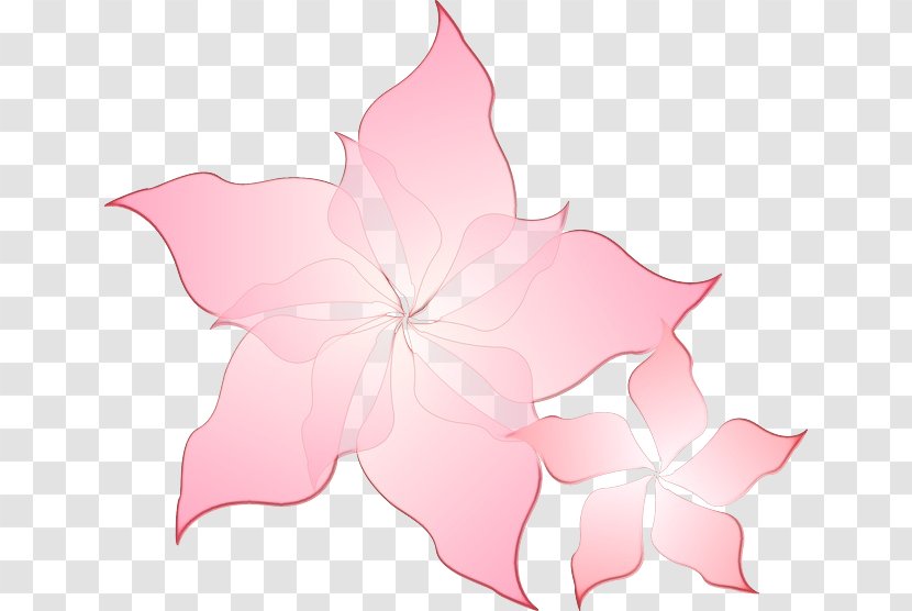 Pink Flower Cartoon - Tree - Perennial Plant Flowering Transparent PNG