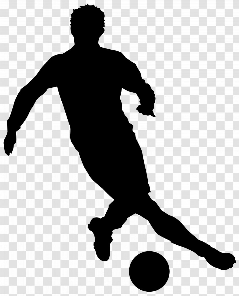 Black And White Recreation Football Player Silhouette - Sport - Clip Art Image Transparent PNG