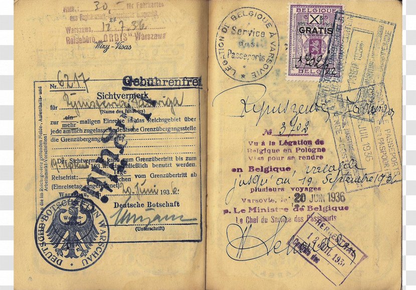 Polish Passport Document Japanese Paper Transparent PNG