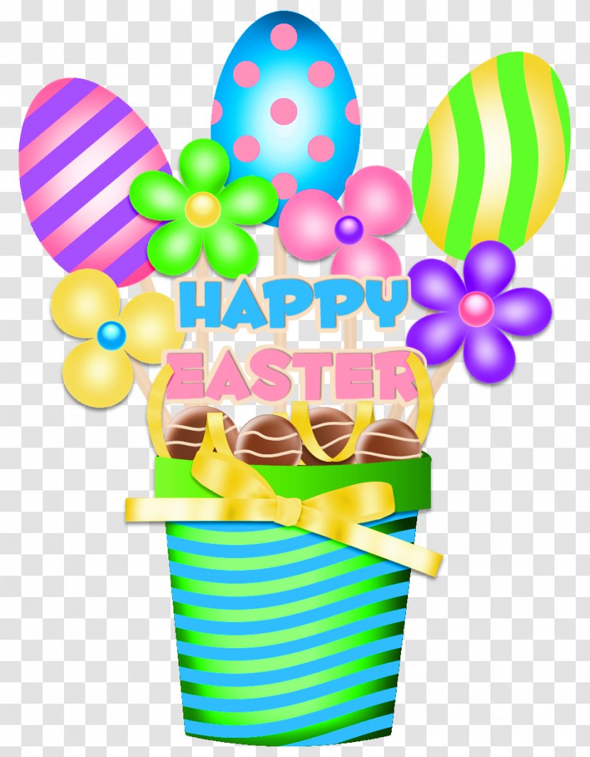 Easter Bunny Basket Clip Art Transparent PNG