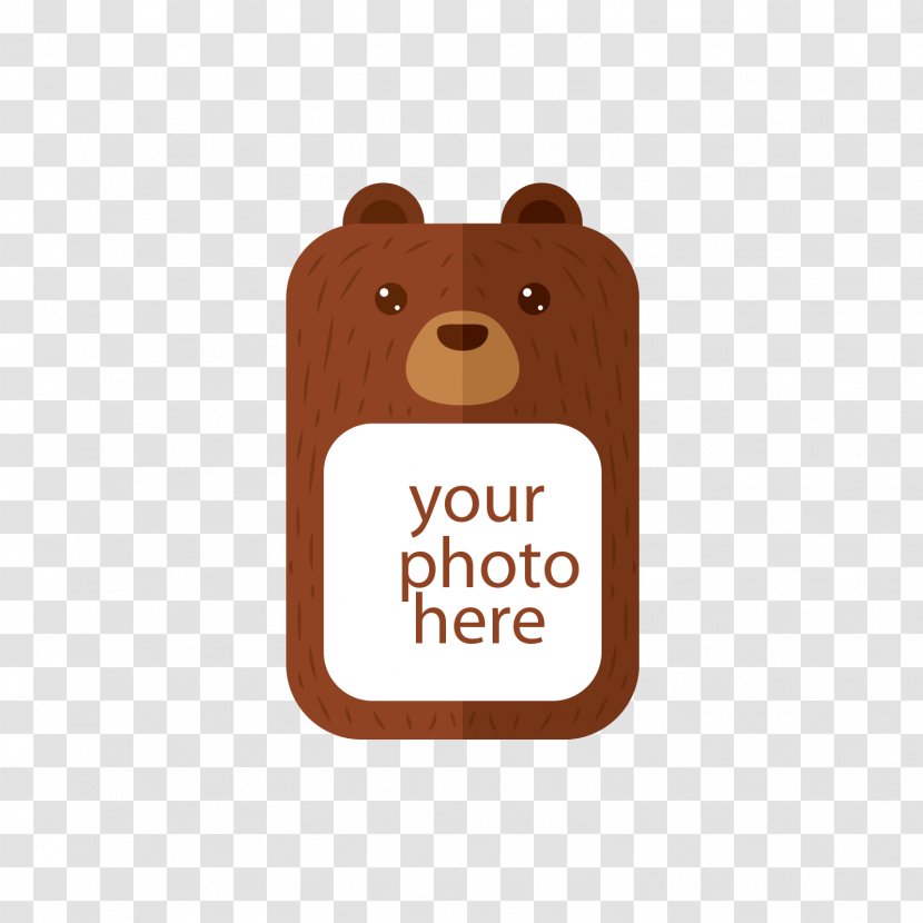 Brown Bear - Flower - Photo Box Transparent PNG