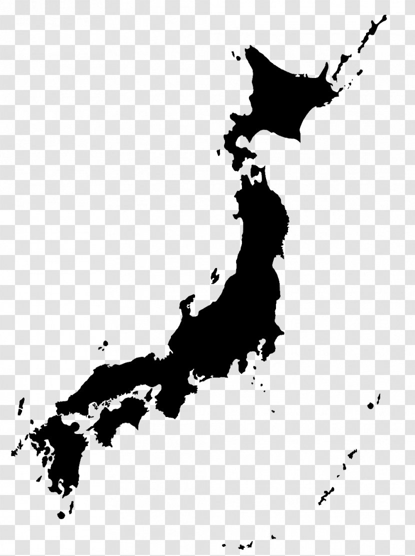 Japan Blank Map - Monochrome Photography Transparent PNG