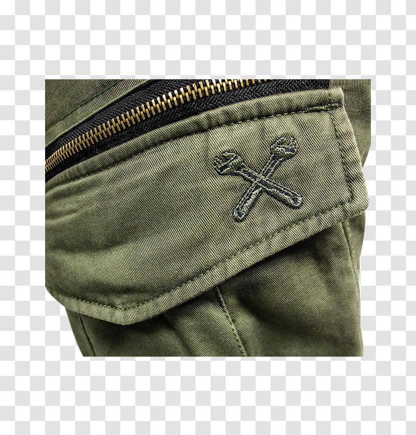 Cargo Pants Pocket Motorcycle Waistcoat - Khaki Transparent PNG