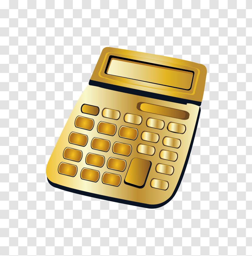 Calculator Yellow - Office Equipment - Vector Transparent PNG