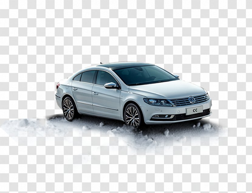 Mid-size Car White - Color - Driving A Business In The Snow Transparent PNG