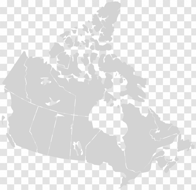 United States Canada Vector Map - White Transparent PNG