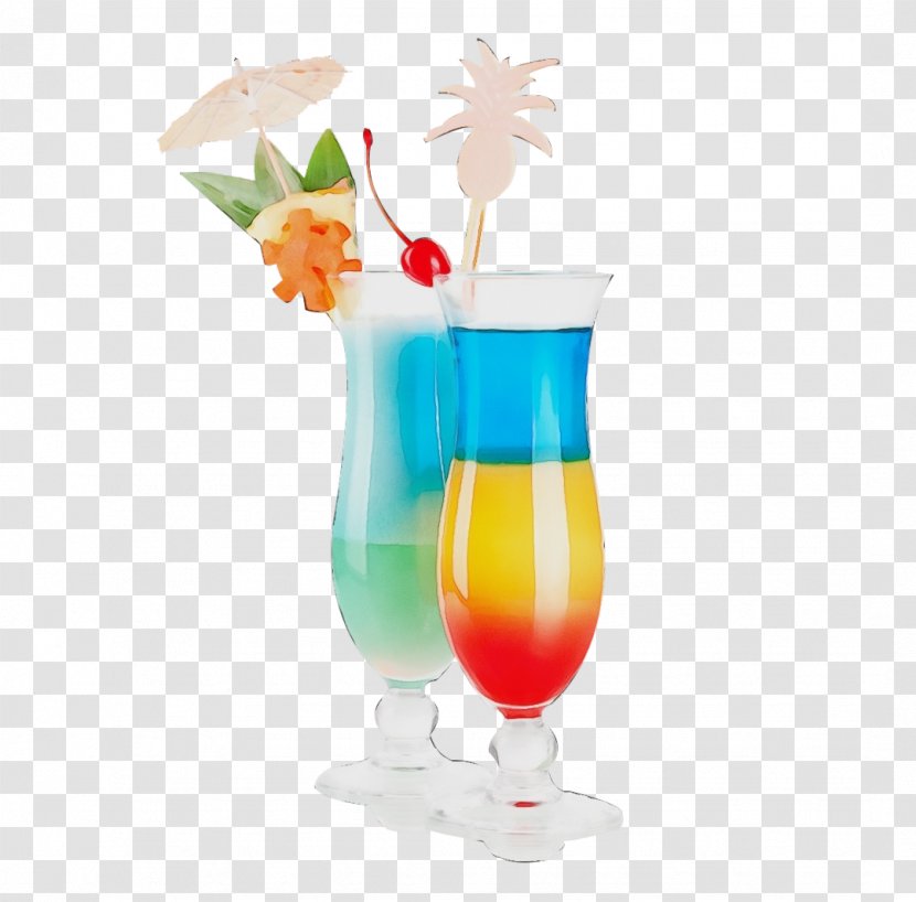 Rainbow Watercolor - Blue Lagoon - Liqueur Tequila Sunrise Transparent PNG