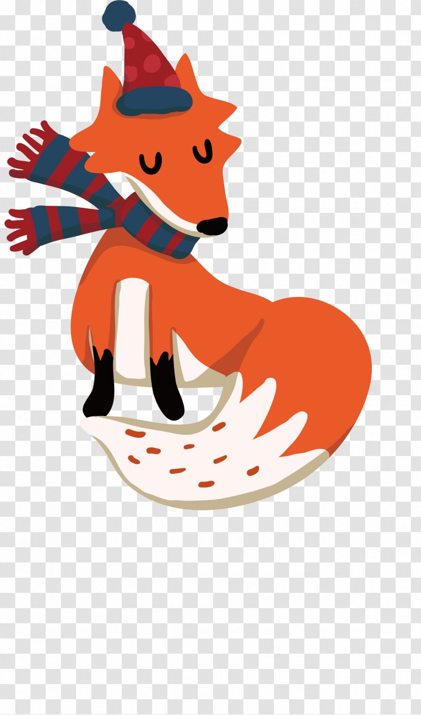 Red Fox Drawing - Cartoon - Vector Hand-painted Transparent PNG