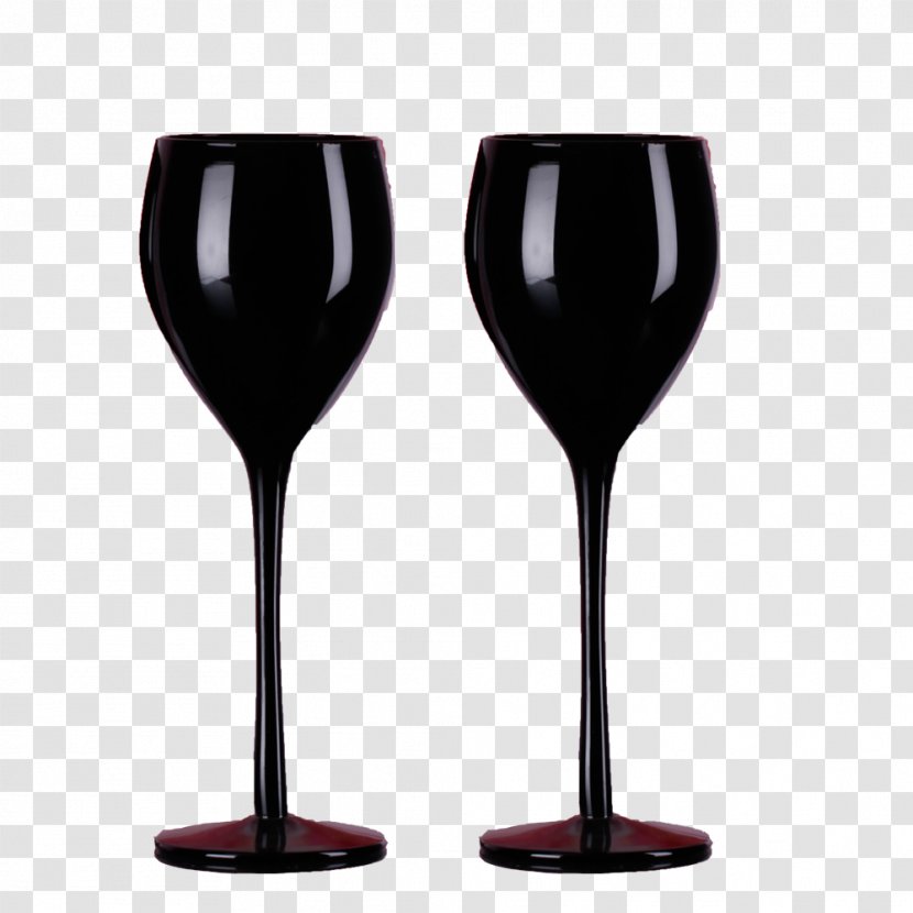 Wine Glass Champagne Cup - Stemware - Black Red Free Pull Material Transparent PNG