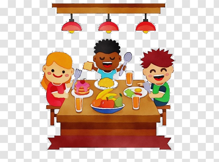 Cartoon Meal Sharing Fast Food Play - Watercolor Transparent PNG