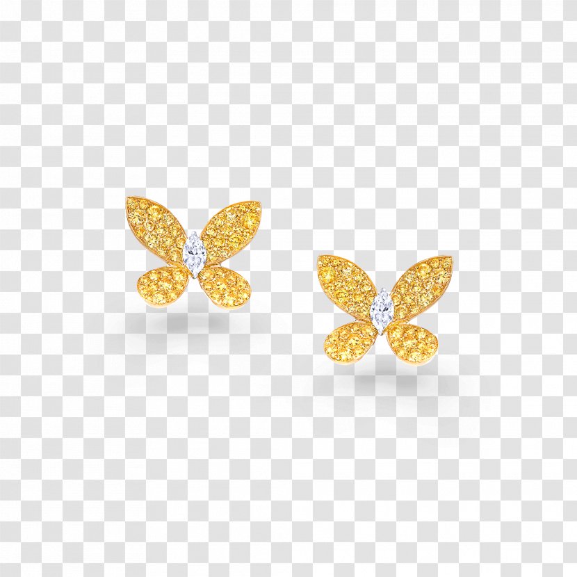 Earring Graff Diamonds Jewellery Gemstone - Moths And Butterflies - Diamond Transparent PNG