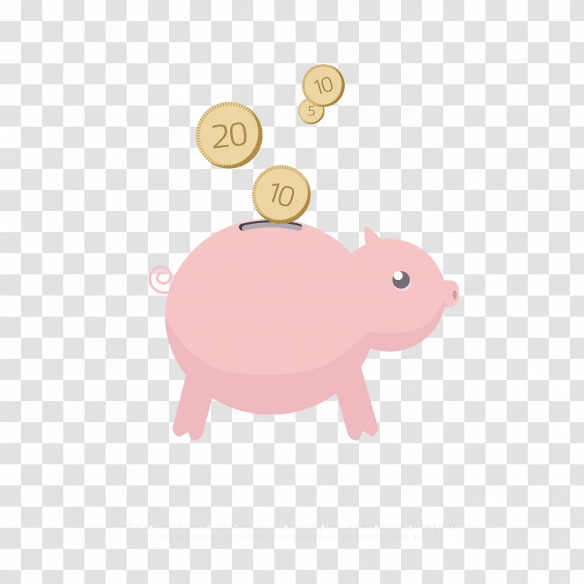 Domestic Pig Pink Piggy Bank - Artworks Transparent PNG