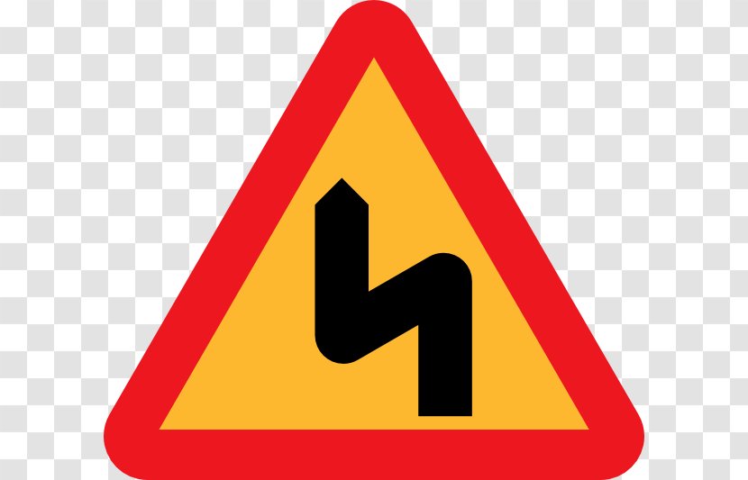Traffic Sign Road Warning Vehicle Clip Art - Text - Zigzag Transparent PNG