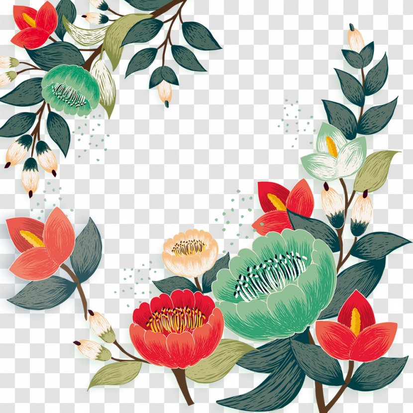 Flower Wedding Invitation Illustration - Pattern - Valentine's Day Decorations Transparent PNG