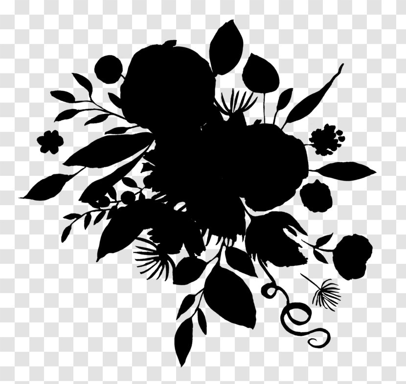 Black & White - M - Floral Design Leaf Font Transparent PNG