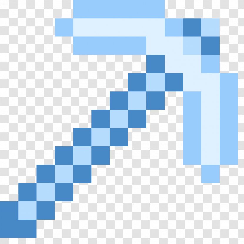 Minecraft Coloring Book Herobrine Pickaxe - Blue - Ice Axe Transparent PNG