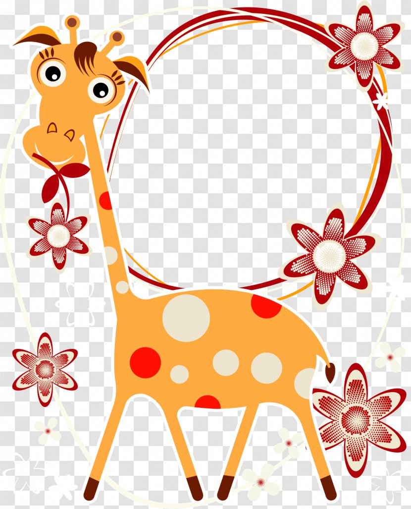 Cartoon Drawing Animal Illustration - Vector Giraffe Border Transparent PNG