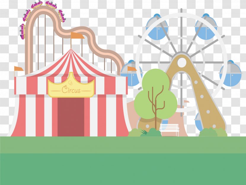 Ferris Wheel Fair Amusement Park Circus - Heart - Playground Transparent PNG