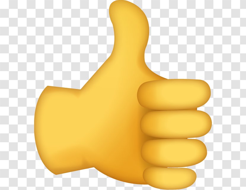 Thumb Signal Emoji OK Clip Art - Yellow Transparent PNG