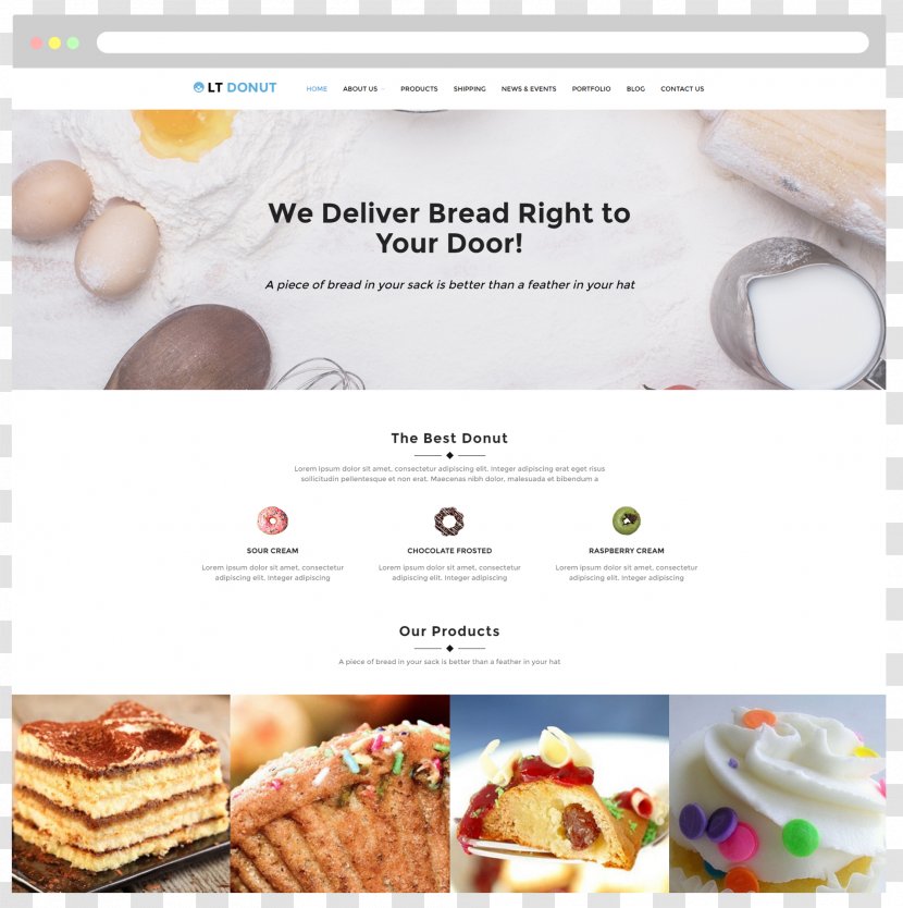 WordPress Donuts Theme Blog - Pastry - Fine Feathers Transparent PNG