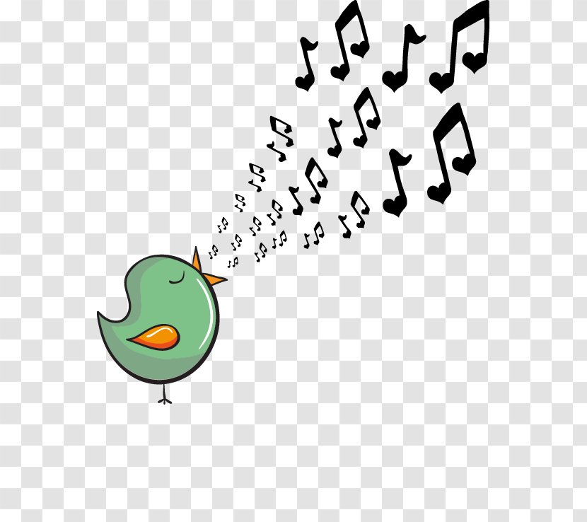 Musical Note Download Cartoon - Heart - Vector Bird Cute Transparent PNG
