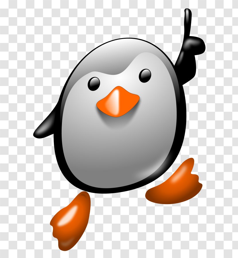 Little Penguin Bird Clip Art - Orange - Cliparts Cartoon Number 1 Transparent PNG