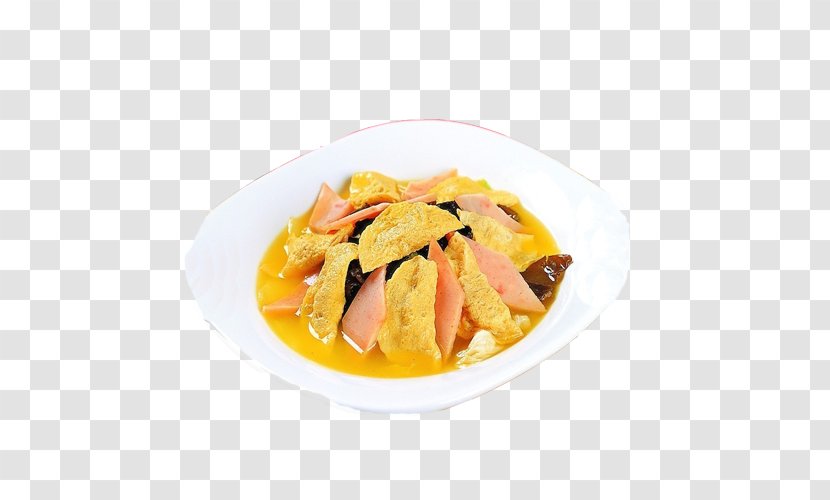 Yellow Curry Ham Red Vegetarian Cuisine - Thai Food - Sausage And Egg Dumplings Transparent PNG