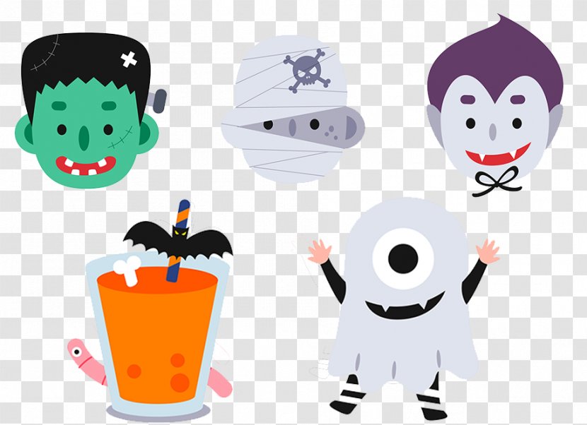 Halloween Cartoon Ghosts Dress Up - Clip Art Transparent PNG