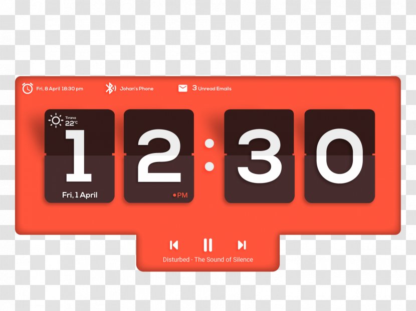 Car Display Device Alarm Clocks Digital Clock - Office Transparent PNG