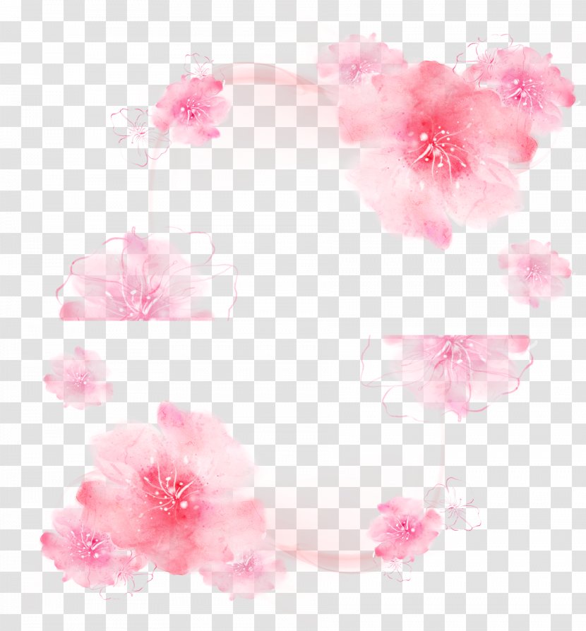 Floral Design Watercolor Painting Flower - Pink Flowers Background Transparent PNG