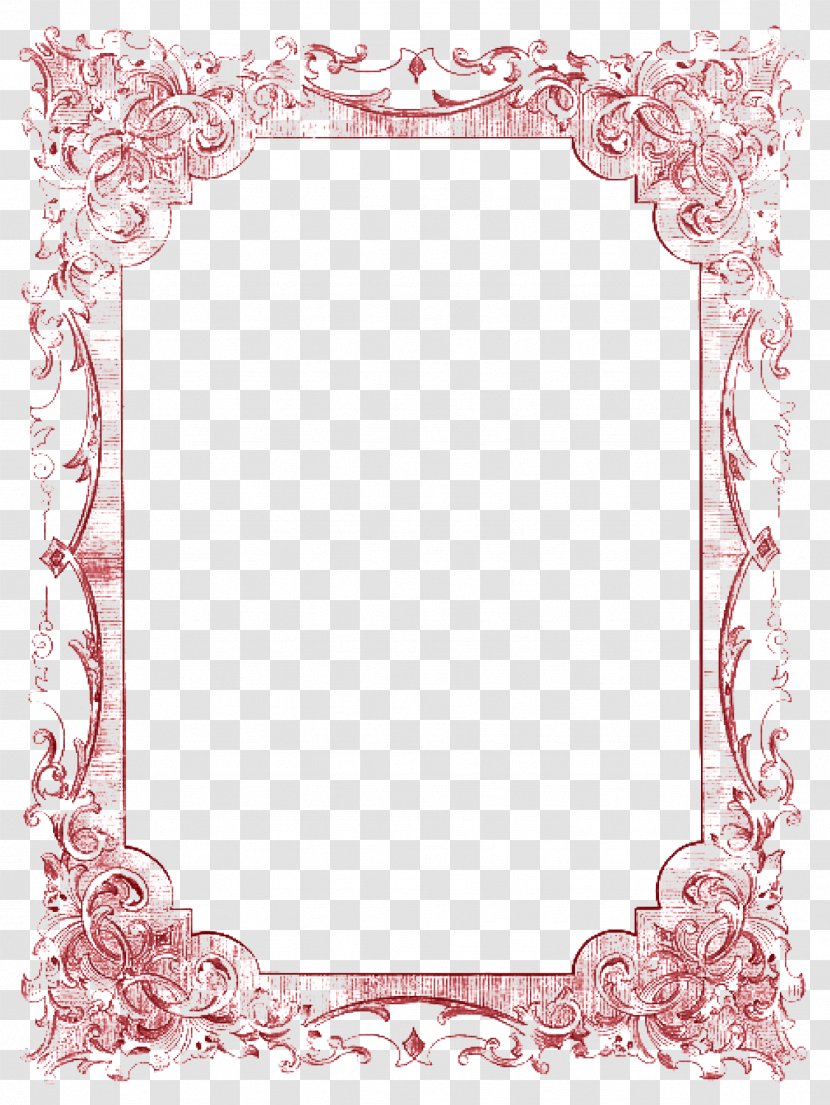 Picture Frame Romance Clip Art - Love - Elegant Red Border Transparent PNG