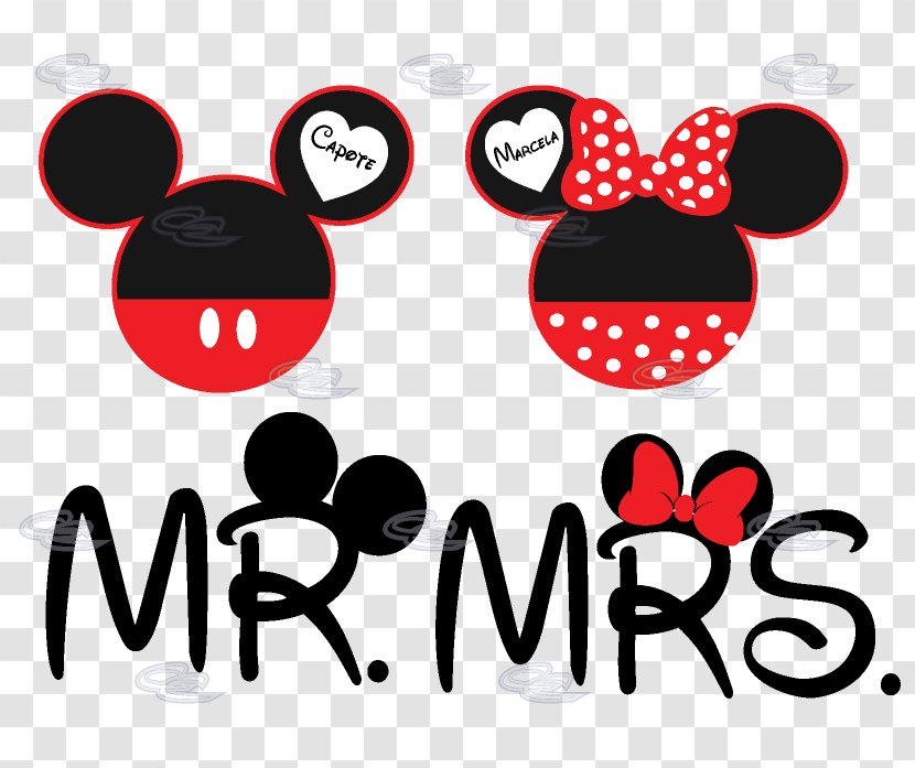 Mickey Mouse Minnie T-shirt Mrs. Mr. - Frame - Mr Transparent PNG