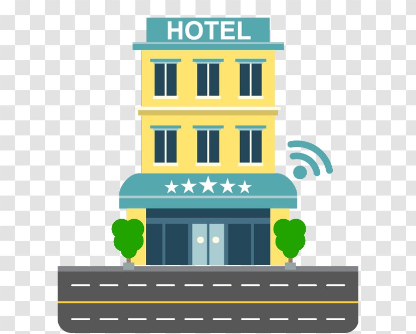 Infographic Hotel Building Wi-Fi Clip Art - Computer Network - Clipart Transparent PNG