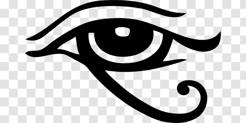Ancient Egypt Eye Of Horus Providence Ra - Black And White - Symbol Transparent PNG