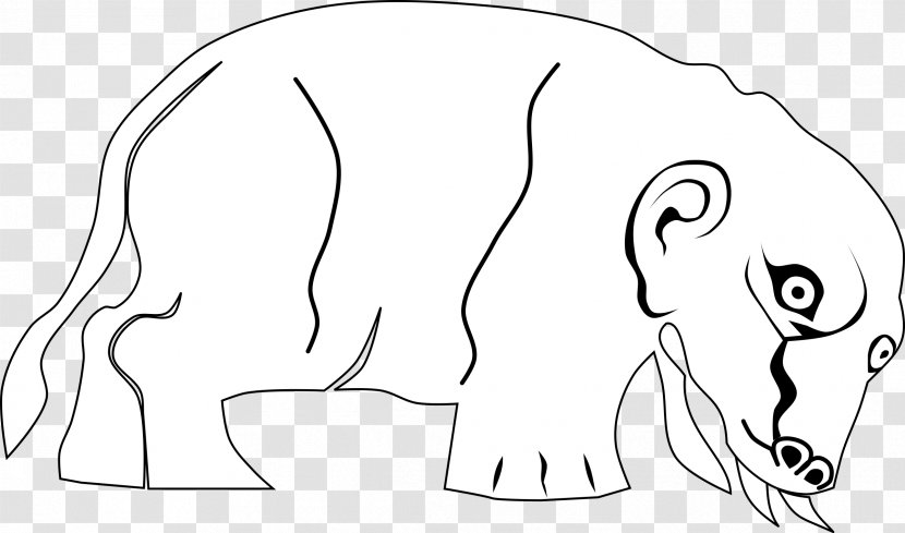 Drawing Elephant Line Art - Flower Transparent PNG