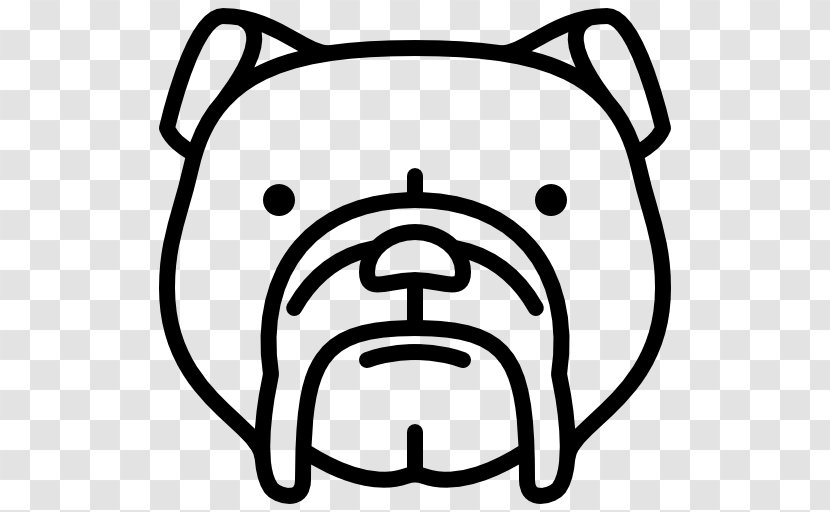 Bulldog Snout Clip Art - Monochrome - Head Transparent PNG