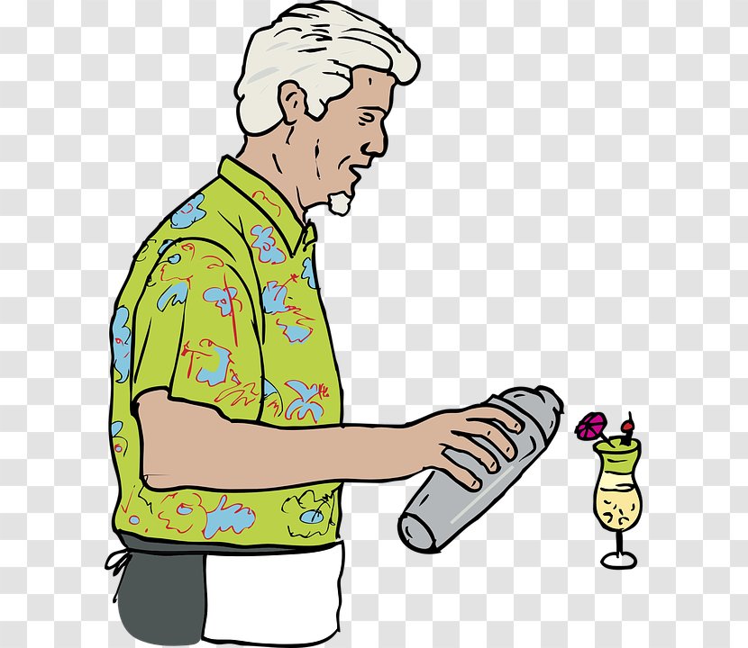 Cocktail Bartender Clip Art - Yellow - Cocktail,Bartender,male Transparent PNG