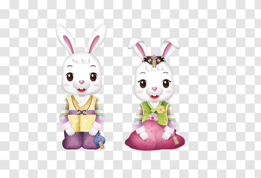Rabbit Easter Bunny - Figurine - Couple Transparent PNG