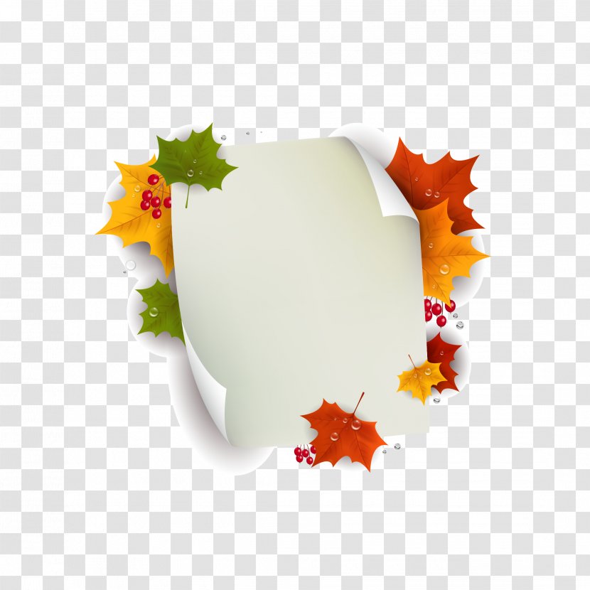 Autumn Paper Clip Art - Leaf - Maple Theme Transparent PNG