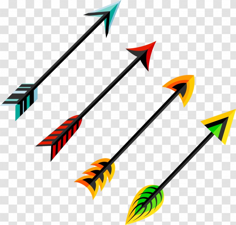 Feather Arrow Euclidean Vector Clip Art - Hand Painted Transparent PNG